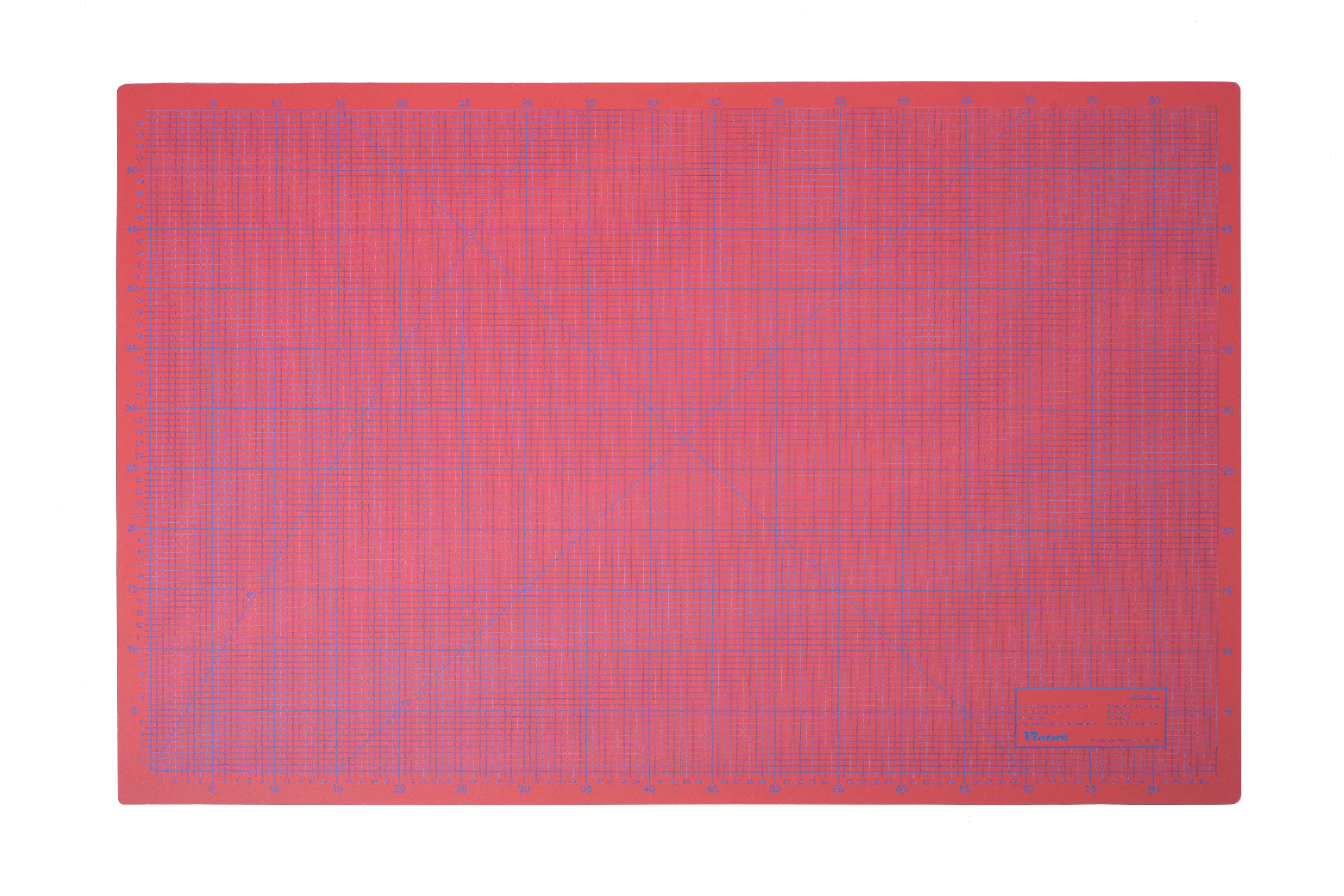 Schneidematte 3-lagig und selbstheilend - Farbe: Rot Orange - Gr��e: 600x900mm