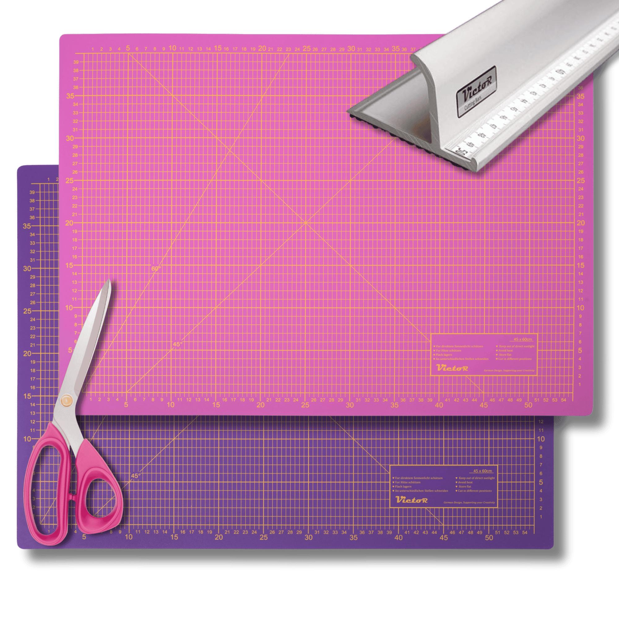 Schneidematte 3-lagig und selbstheilend - Farbe: Violett Pink Set - Gr��e: 600x900mm