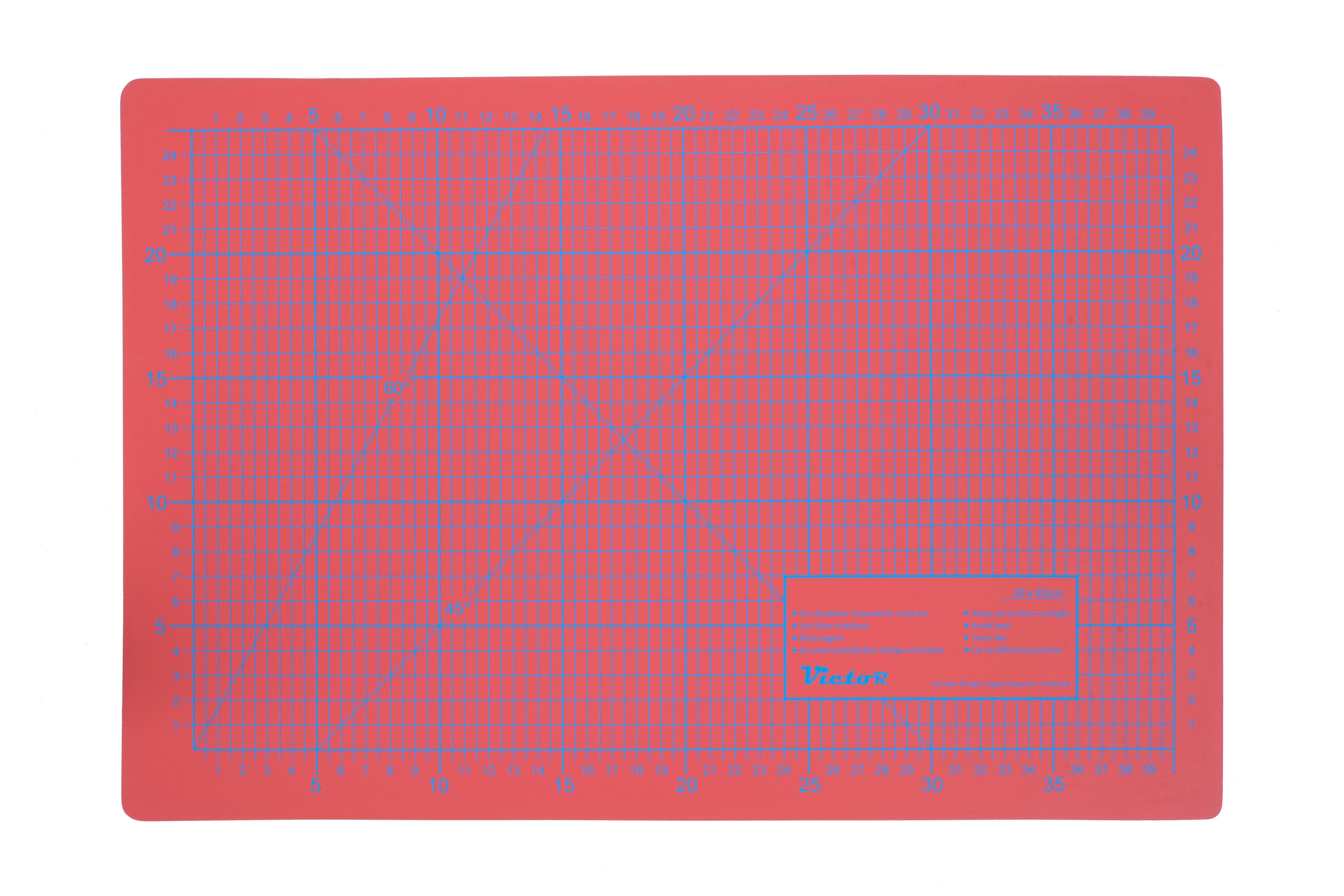 Schneidematte 3-lagig und selbstheilend - Farbe: Rot Orange - Gre: 300x450mm